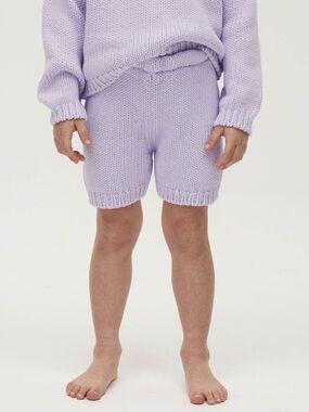 Babaa no3 Kids Cotton Knit Shorts - Violet Milk (Lilac) sz 4